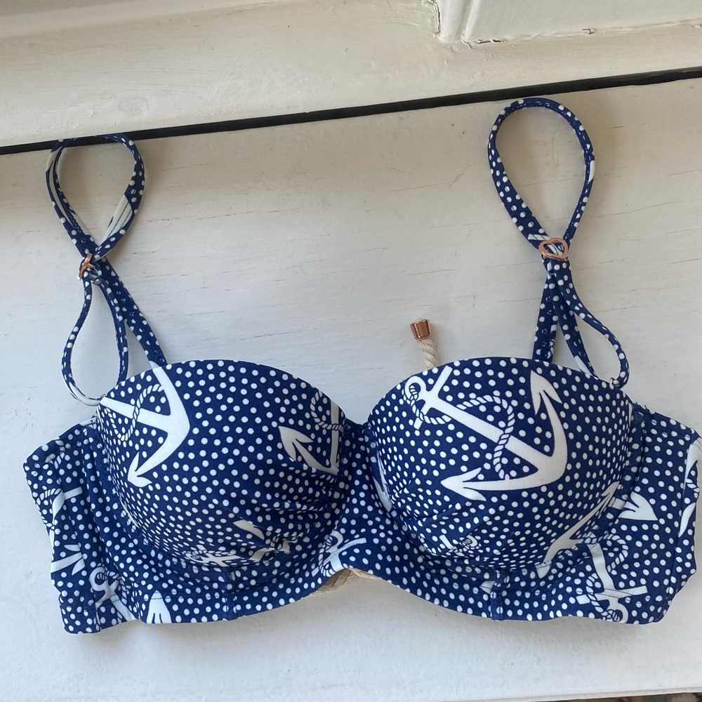 Betsey Johnson vintage nautical bikini high waisted xs - Picture 2 of 10